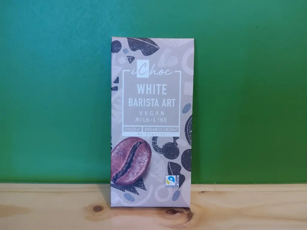 IChoc - White Barista Art Plant Based Snack Bar 80g