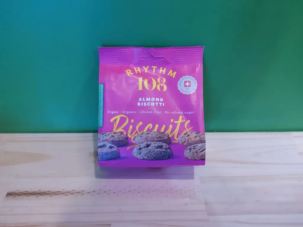 Rhythm 108 Swiss Vegan Almond Biscotti Biscuit Share Bag 135g