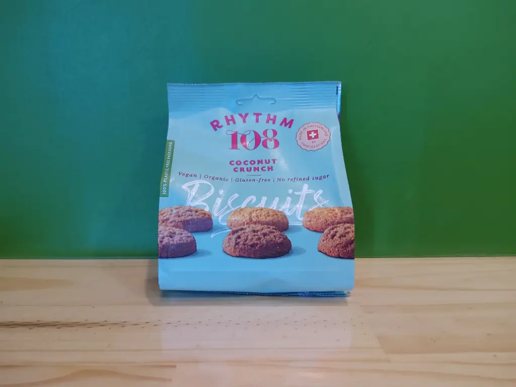 Rhythm 108 Swiss Vegan Coconut Crunch Biscuit Share Bag 135g